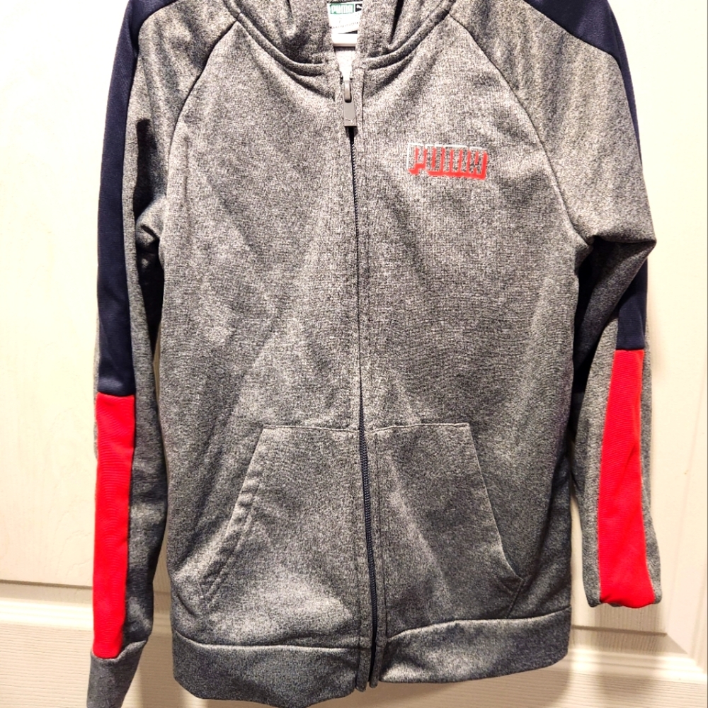 Puma Gray and Red Athletic Hoodie
